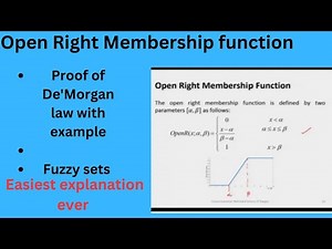 Fuzzy set /Open right membership function/De 'morgan law proof with example
