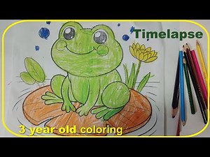 3 Year Old Coloring Frog on Leaf Printable | Fun Toddler Coloring Activity 🐸🌿