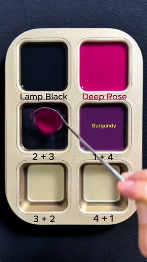Combining Two Contrasting Colors: Lamp Black + Deep Rose #colormixing #asmr #mix #colors #art