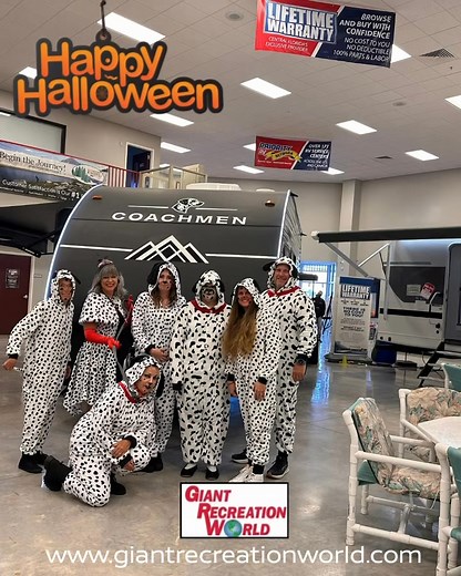 🎃🐾 Our Team Has 101 Dalmatian Reasons to Visit Giant Recreation World Today! 🐾🎃 No tricks — just treats and Spooktacular Savings waiting for you! 👻🕸️ Whether you’re planning a haunted campground getaway or chasing those fall colors, we’ve got the perfect RV for your next adventure. 🚐🍂 🐶 101 Dalmatian Reasons = Friendly Faces Amazing Deals Endless Fun! 🔥 Frightfully good prices on new & used RVs 🕷️ Expert service and support from our paw-some team 🎁 Holiday specials that’ll make you h