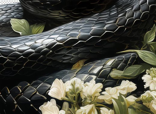 Floral Snake Clipart: Black & White Snakes in Grass (16 PNG, Digital Download) - Etsy