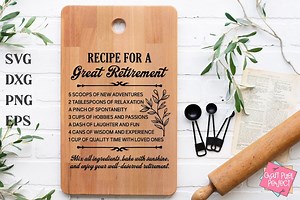 Recipe for A Great Retirement, Retirement Cutting Board Svg, Retirement Gift Svg, Happy Retirement Svg, Retiree Svg, Retirement Quotes Svg - Etsy