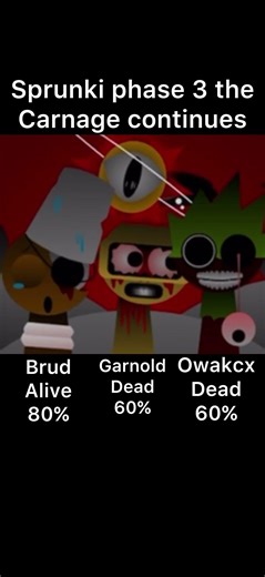 Sprunki phase 3 the carnage continues HP bar and status #sprunki