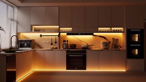 12V COB LED Under Cabinet Strip Lighting Kit 32.8ft, 3000K Warm White Cuttable LED Tape Lights 8W/M CRI 93 320LEDs/M with Dimmer and Power Supply for Kitchen Bookcase Shelf Display