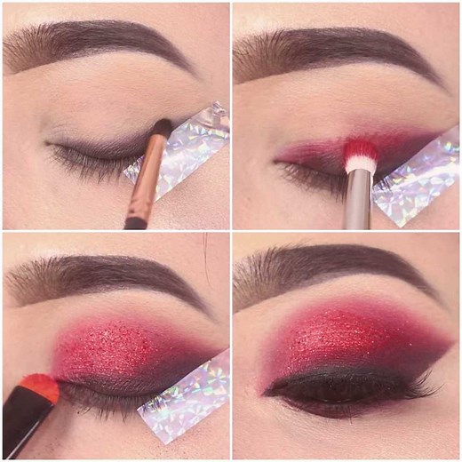 311K views · 6.8K reactions | A step by step tutorial on how to do this glittery red eye makeup look!❤️ | MetDaan Beauty | Facebook