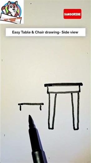 Learn How to Draw Table and Chair Step by Step – Easy Chair & Table Drawing – For Kids #drawing