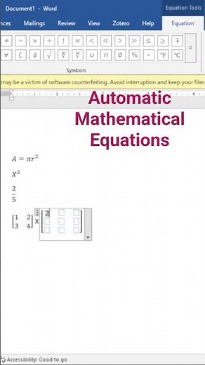 How to Insert Mathematical Equations in Microsoft Word #viral #maths