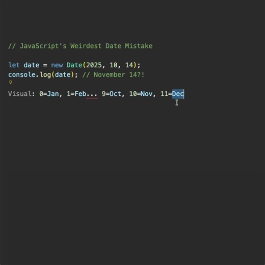 JavaScript's Weirdest Date Mistake #coding #frontendcourse #javascript