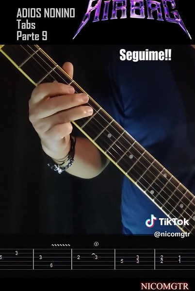 Adiós Nonino Tabs Parte 9 🔥🎸 Última parte del cover 🤘 Espero que les haya gustado! Backing Track en mi Canal. #FYP #airbagcover #viralguitar #adiosnoninotab #adiosnoninocover
