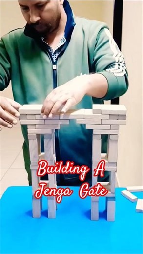 Turning Jenga Blocks into a Gate! 🚧 #shorts #jenga #woodenblocks #gate