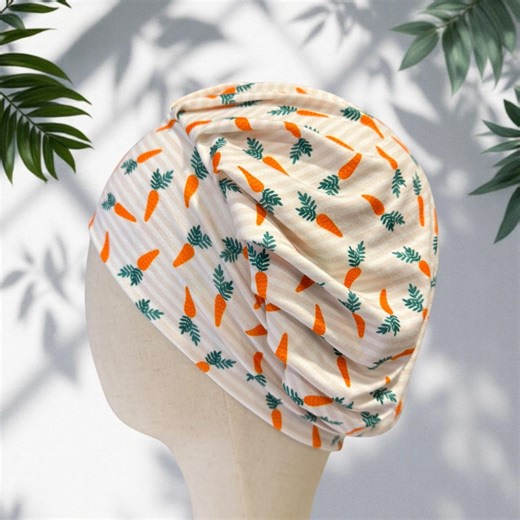Carrot Bouffant Scrub Cap | Spring Surgical Hat | Women’s Headband Style - Etsy