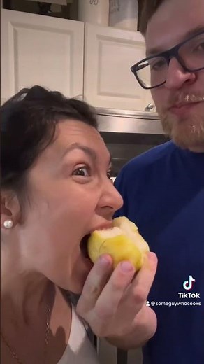 The proper way to eat a pear!