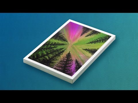 How to Paint Aurora Borealis Over Trees | Easy Northern Lights Painting