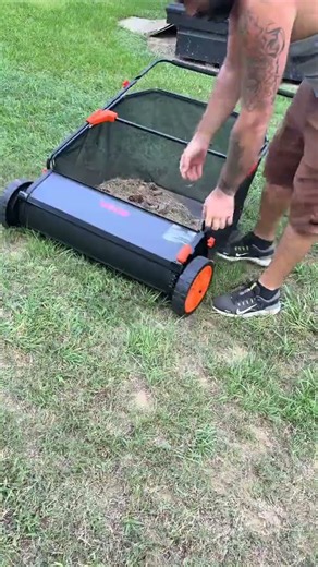 Adjustable lawn sweeper for leaves pine cones twigs and fall yard cleanup VEVOR Home Store