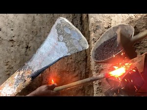 Forging a Flat Metal Chisel From Scrap Metal | Handmade Tool Restoration