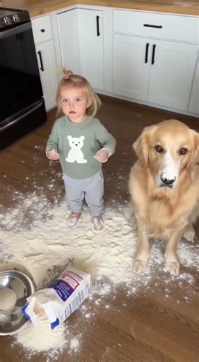 Guilty Dog vs Innocent Toddler: Who Made the FLOUR MESS?! 😂🐶👶