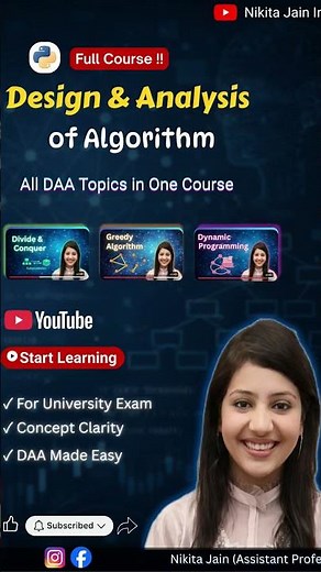 Complete Design & Analysis of Algorithm Course |Greedy, DP, Divide & Conquer | University Exam Ready