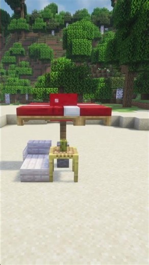 How To Build A Beach Umbrella In Minecraft #minecraft #minecraftbuilding #minecraftbeauty