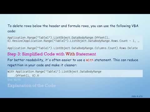 How to Delete Table Rows in VBA