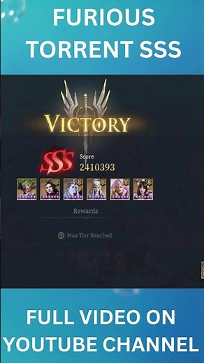 SSS guide for The Furious Torrent Immortal Codex - Full video linked