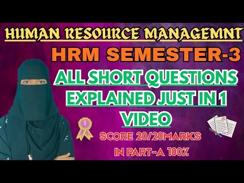 HRM PART-A Completely Explained✅💯| Degree 3rd semester Human Resource Management PART-A 20/20 Marks💯