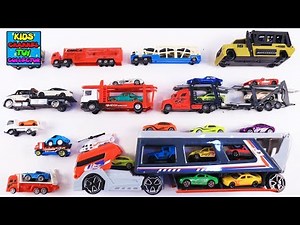 Learn Car Carrier Trucks and Vehicles For Kids Children Toddlers babies | Kids Car Transporter Toys