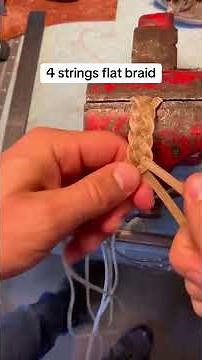 Braiding a 4 strand flat braid This is how I start my rawhide hondas #leatherwork #leathercraft #