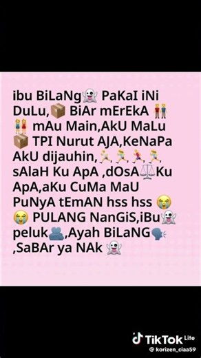 lagu Ibu bilang pakai ini dulu biar mereka mau main tapi lirik nya