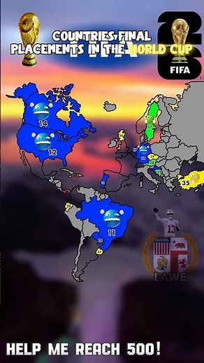 FIFA World Cup Final Standings // #map #maps #mapping #geography #europe #fifawc #fifaworldcup