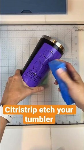 Etch your painted tumbler with Citristrip & your Cricut. Full tutorial. #shorts #citristrip #cricut