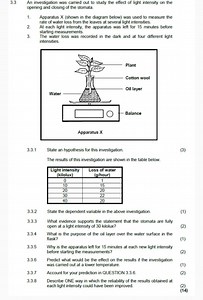 An investigation was carried out to study the effect of light i... | Filo