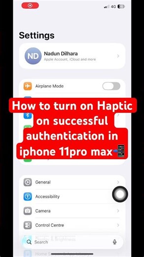 How to turn on Haptic on successful authentication in iphone 11pro max📲✅ #iphone #touch #tutorial