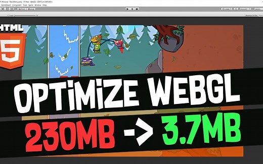 【unity教程】如何优化unity WebGL工程，从230MB降低到3.7MB