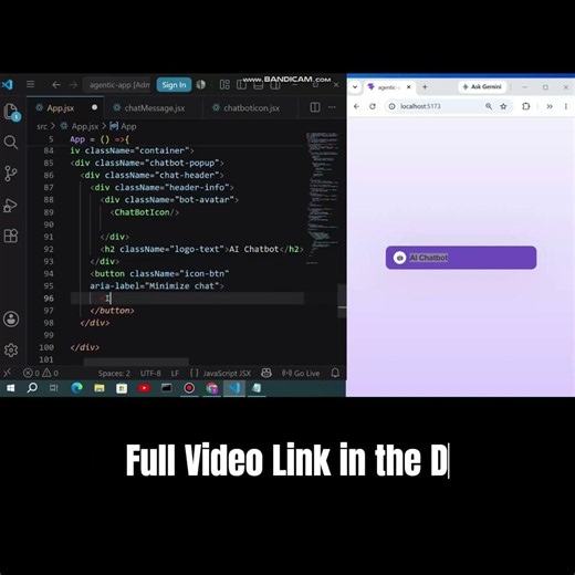 React JS AI Chatbot Project with Free Groq API & CSS #Shorts