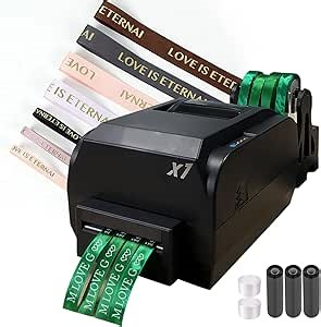 Amazon.com: JXUANMM Satin Ribbon Printing Machine with Holder,200 Dpi Digital Ribbon Printer Thermal Label Printer Foil Stamping Printing Machine, 150mm/s,Supports 50+ Languages, DIY Decorative Ribbon,FourRow : Office Products