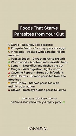 PARADYM's Microbiome Blend is crafted to aid natural parasite cleansing and nurture overall gut health through a full-spectrum approach. It includes powerful antiparasitic and antimicrobial botanicals—like garlic, black walnut, neem, and mastic gum—that help weaken parasites directly while supporting microbial balance and soothing gut lining Check our website (link in bio) to learn more. | PARADYM Supplements