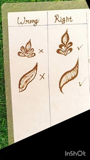 wrong ❌ vs Right ✅ leaf mehndi ll don't and Do leaf mehndi art #leafmehndi #leafart #shorts #trick