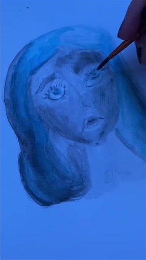 Drawing a Tim burton style watercolour painting! #youngartist #timburton #art