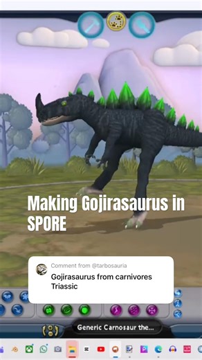 Creating Gojirasaurus in SPORE #dinosaur #spore #jurassicpark #jurassicworld