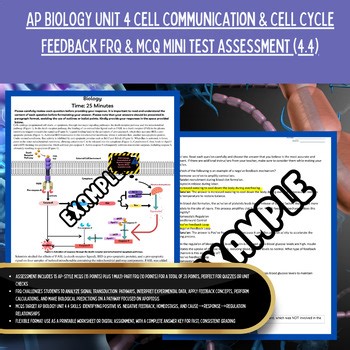 AP Biology UNIT 4 Cell Communication 4.4 Feedback FRQ Scoring Rubric & MCQ Test