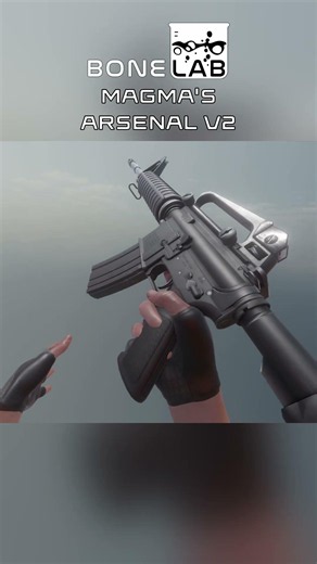 Bonelab Weapon Mod Showcase #shorts - M4A1 (Magma's Arsenal V2)