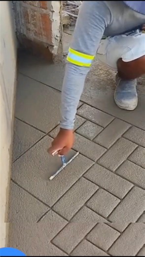 Amazing Hand-Crafted Brick Pattern on Concrete Floor #shorts