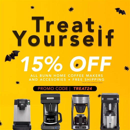 Forget the tricks – October is the season for treats, so why not treat yourself to the ultimate coffee experience with BUNN Home coffee makers. Get 15% Off ALL BUNN Home coffee makers and accessories! Plus, FREE standard ground shipping is included only on retail.bunn.com. Enter code TREAT24 at checkout. Shop Now > https://retail.bunn.com/TREAT24 (Terms & Conditions Apply) 🍂🎃☕ | BUNN