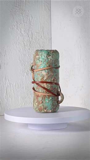 Small Vintage Vase in Paper Mache | Shabby Chic Blue Decor