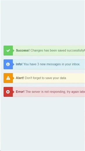 Custom Warning Alert Notification using HTML CSS & Bootstrap