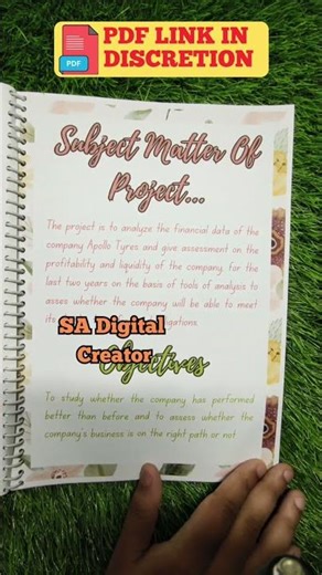 Accountancy Project File Class 12th (Apollo Tyres) #project #viral #trending #schoolproject