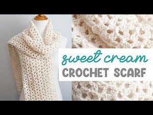 EASY One Row Repeat Scarf! (Sweet Cream Crochet Scarf)