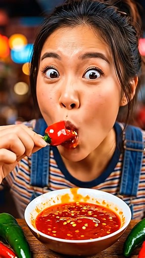 Her Reaction to This Chili 🌶️🔥 #ASMR