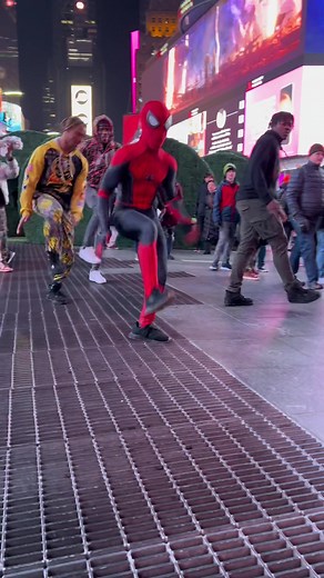 Spider-Man Dance Performance in Urban Nightlife