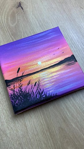 Easy Beach Sunset Painting Tutorial | Acrylic Painting